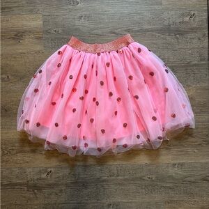 NWT. Lola + The Boys Pink Skirt with Red Dots